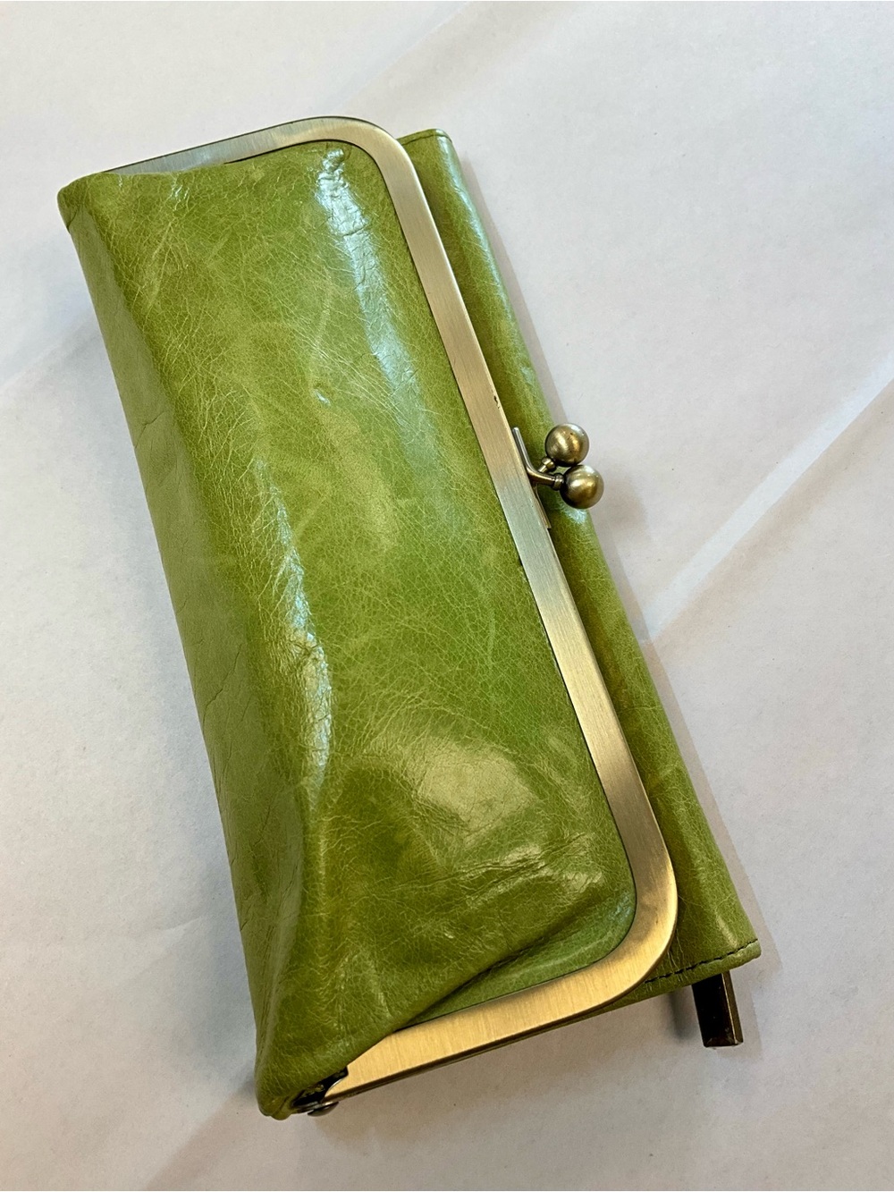 HOBO Olive Green Leather Frame Wallet Clutch - Picture 12 of 13
